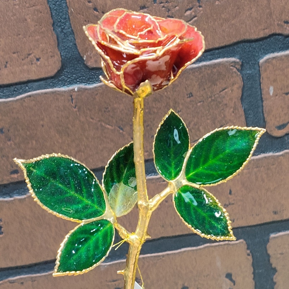 La Belle Collection rose 24k gold plated long lasting flower FLAW see photos